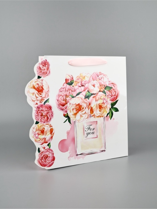 Пакет подарочный ламинированный &laquo;Для тебя&raquo;, цветы,  26 &times; 9 &times; 30 см