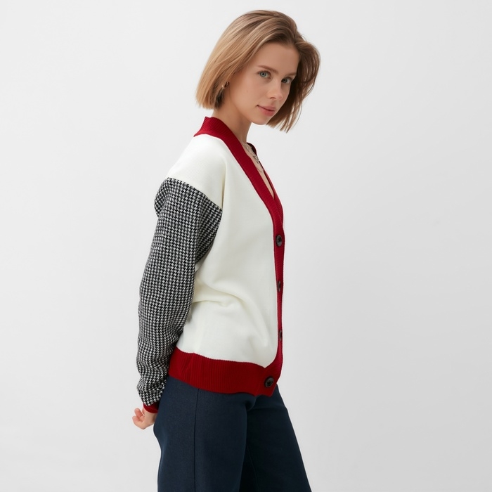 Кардиган на пуговицах женский MINAKU, экрю, размер 42