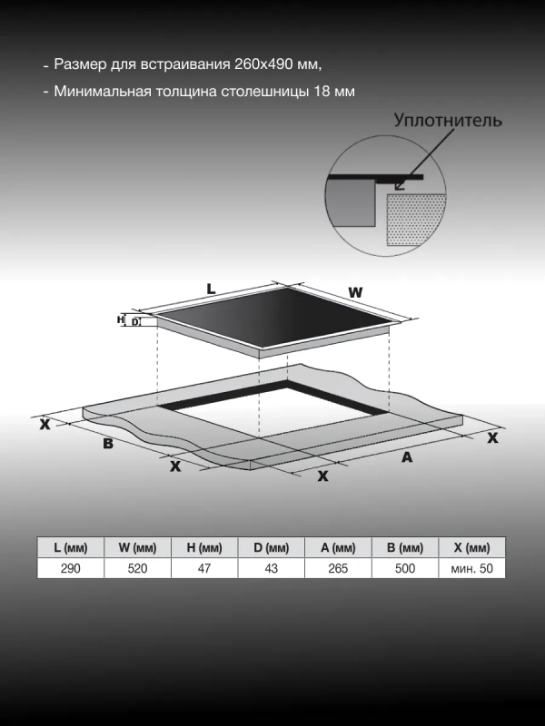 Варочная поверхность HHE 3210 BG черный