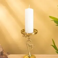 Подсвечник "Зимняя сказка" 10х10х17,5 см, алюминий, золотой