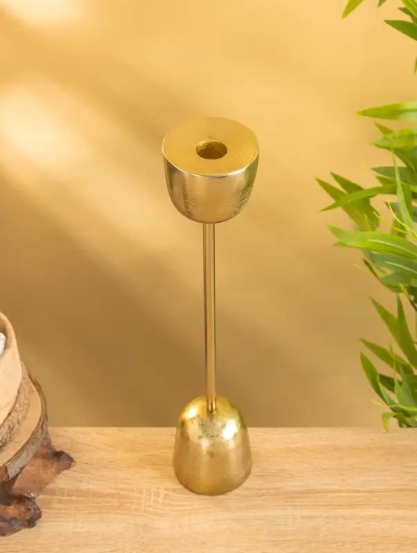 Подсвечник "Факел" алюминий 38 см, цв. золото