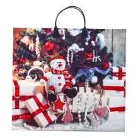 Пакет "Снежный гость", полиэтиленовый с пластиковой ручкой, 38х34 см.