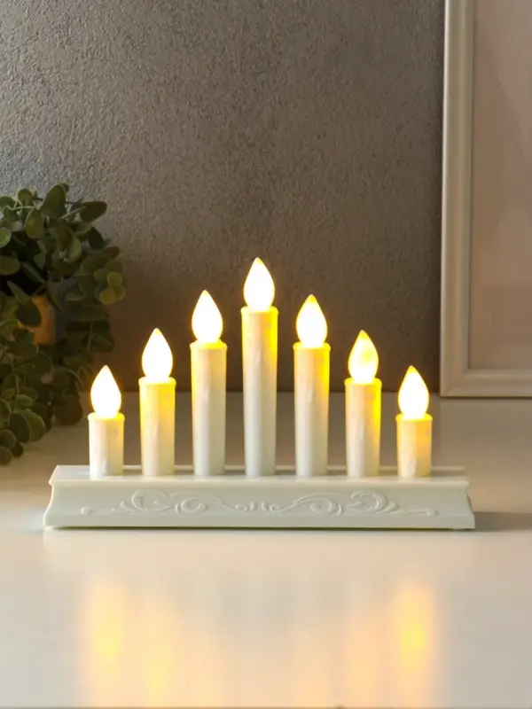 Светодиодная свеча LED RISALUX &laquo;Семь свечей&raquo; 3хAAA белый 23,7х5х15 см