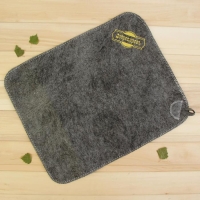 Коврик для бани и сауны, серый с золотой вышивкой "ДОБРОПАРОВЪ" Коврик для бани и сауны, серый с золотой вышивкой "ДОБРОПАРОВЪ"