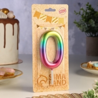 Свеча в торт "Акварель", цифра 0, 9 см, ГИГАНТ Свеча в торт "Акварель", цифра 0, 9 см, ГИГАНТ