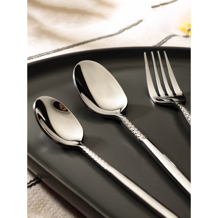 Набор столовых приборов из нержавеющей стали Доляна &laquo;Античность&raquo;, 4 предмета, цвет серебряный