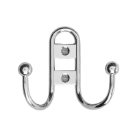 Крючок мебельный ТУНДРА TKD017, двухрожковый, хром, 4 шт TMP Крючок мебельный ТУНДРА TKD017, двухрожковый, хром, 4 шт TMP