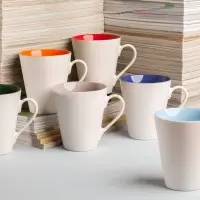 Кружка New Bell матовая, белая с синим