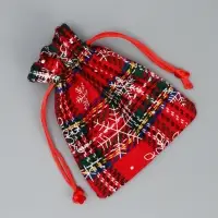 Мешочек подарочный холща &laquo;Вьюга&raquo;, снежинки, 10 х 12 см +/- 1.5 см