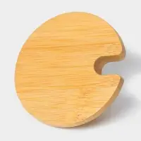 Крышка для ёмкостей Доляна, d=6 см, с ручкой, бамбук