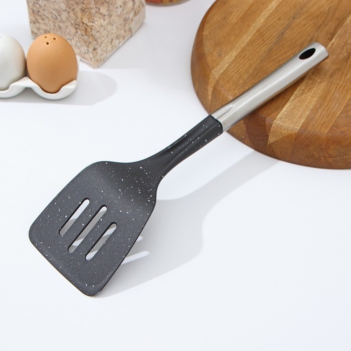 Лопатка кухонная Доляна &laquo;Синара&raquo;, 34,5 см, цвет серебряный