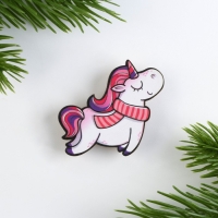 Значок новогодний закатной &laquo;Новый год: Единорог&raquo;, 3,8 х 4 см