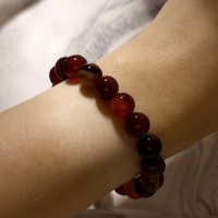 Браслет шар №10 &laquo;Агат коричневый&raquo;