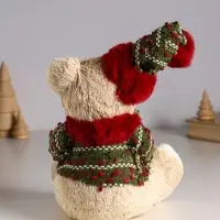 Декор "Медведь в свитере и колпаке, с еловой веткой" 16х15х27 см