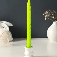 Набор свечей витых, 2,3х 24,5 см, 5 ч, 50 г, 4 штуки, зелёный