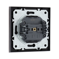 Розетка одноместная TOT Matte Glass, 10 А, скрытая, без з/к, стекло, черная Розетка одноместная TOT Matte Glass, 10 А, скрытая, без з/к, стекло, черная