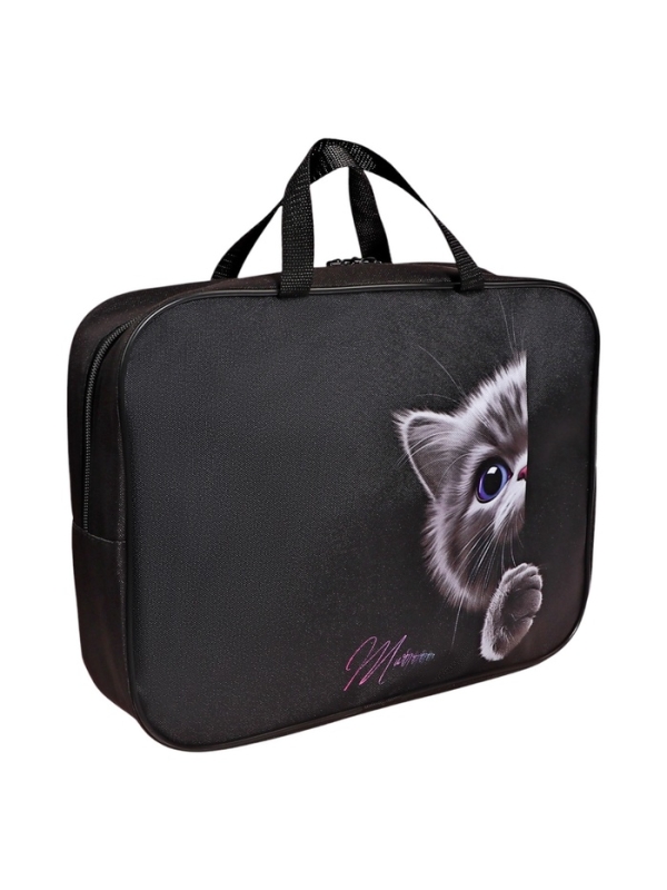 Папка с ручками текстильная А4, 350&times;270&times;80 мм, Stavia &laquo;Лапка и мордочка&raquo;