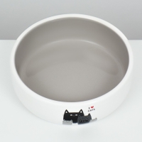 Миска керамическая "Любимые коты" 300 мл  13,4 x 4 cм, серо-белая