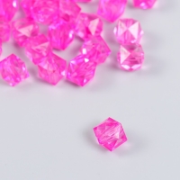 Бусины пластик "Кристалл многогранник. Фуксия" прозрачный набор 20 гр 1х1х1 см Бусины пластик "Кристалл многогранник. Фуксия" прозрачный набор 20 гр 1х1х1 см