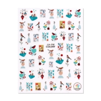 Новый год! Наклейки для ногтей &laquo;Зимние птички&raquo;, разноцветные