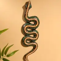 Сувенир интерьерный "Змея" дерево 50х13 см, цв. зелёный