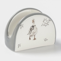 Салфетница Доляна "Гуси" цвет белый  9,5х4,3х7см