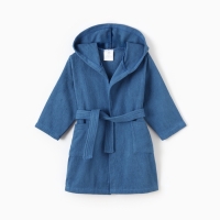 Халат детский Экономь и Я, цв. синий, р-р 30, 100% хл, 340 г/м2