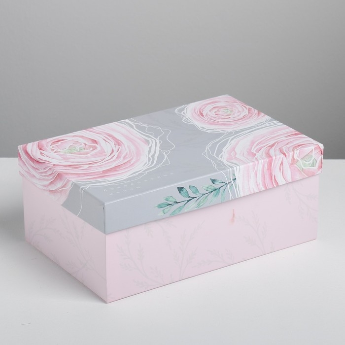Коробка подарочная прямоугольная, упаковка, &laquo;Цветы&raquo;, 28 х 18.5 х 11.5 см