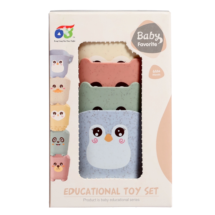 Набор стаканчиков для ванны &laquo;Зверята&raquo;, 5 предметов