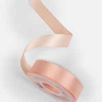 Лента атласная двухсторонняя №0714 25мм*25&plusmn;1м персиковый пух TR