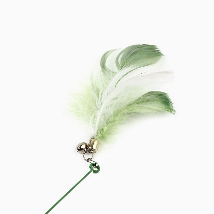 Игрушка дразнилка для кошек на присоске с пером «Котик», зелёный, 94 см Игрушка дразнилка для кошек на присоске с пером «Котик», зелёный, 94 см