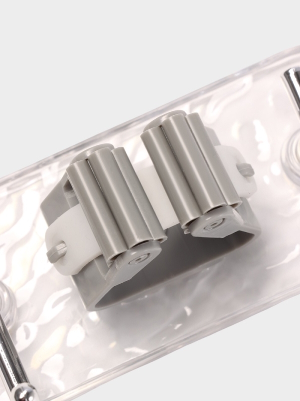 Держатель для швабр настенный самоклеящийся, прозрачная основа, 16х6х6 см