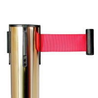 Стойка ограждения зол с вытяжной лентой-470см КРАСНАЯ,высота-90см,d- 8см,напольный d-35см