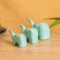 Сувенирный набор «Милые слоники», 12 см, 10 см, 9 см, дерево, бирюзовый Сувенирный набор «Милые слоники», 12 см, 10 см, 9 см, дерево, бирюзовый