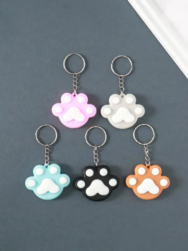 Брелок резина "Цветная лапка" МИКС 4х5х1 см