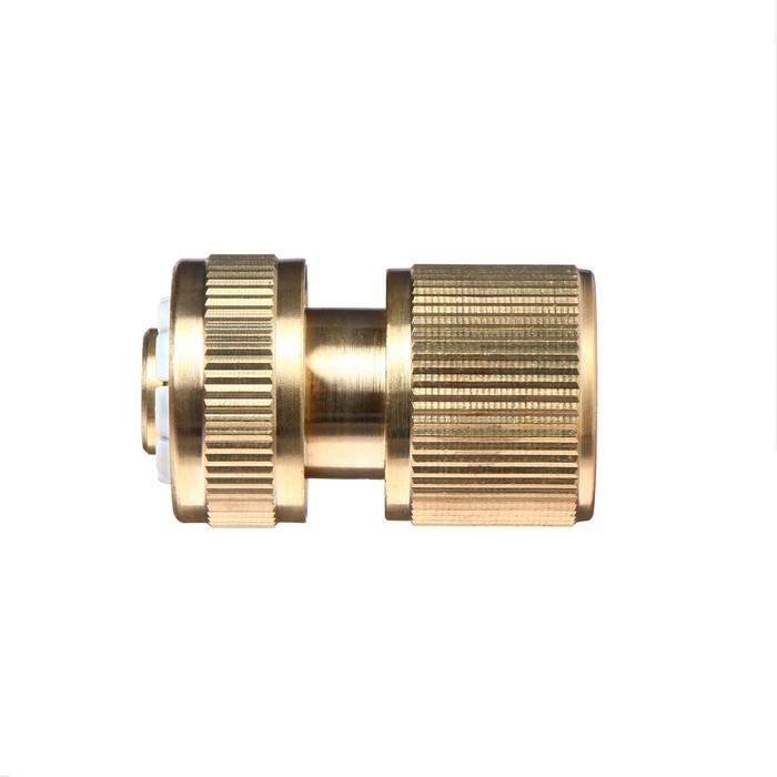 Коннектор с аквастопом, 1/2" (12 мм), быстросъёмное соединение, латунь, Greengo