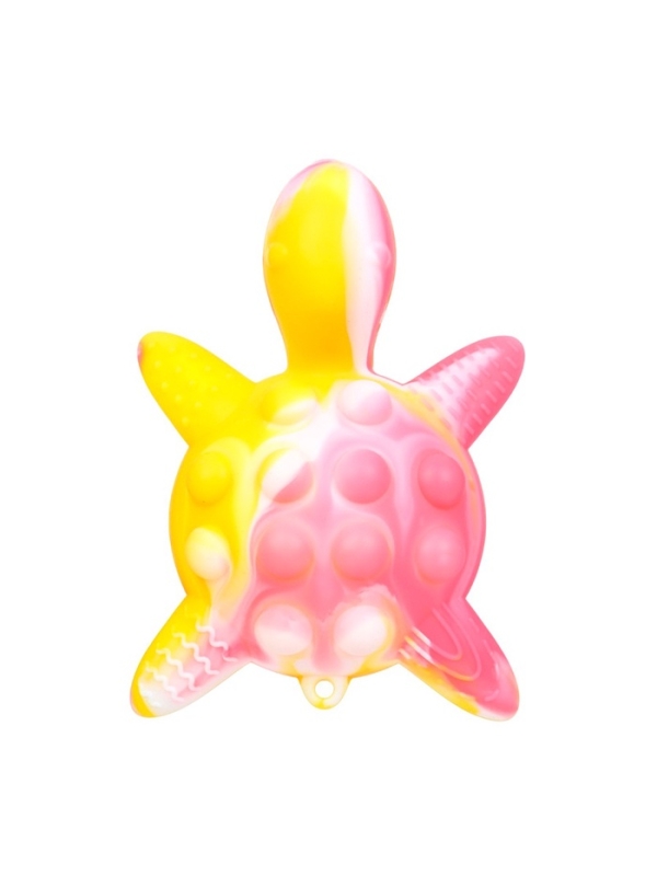 Прорезыватель силиконовый для зубов с погремушкой Крошка Я &laquo;Черепаха&raquo;, розовый