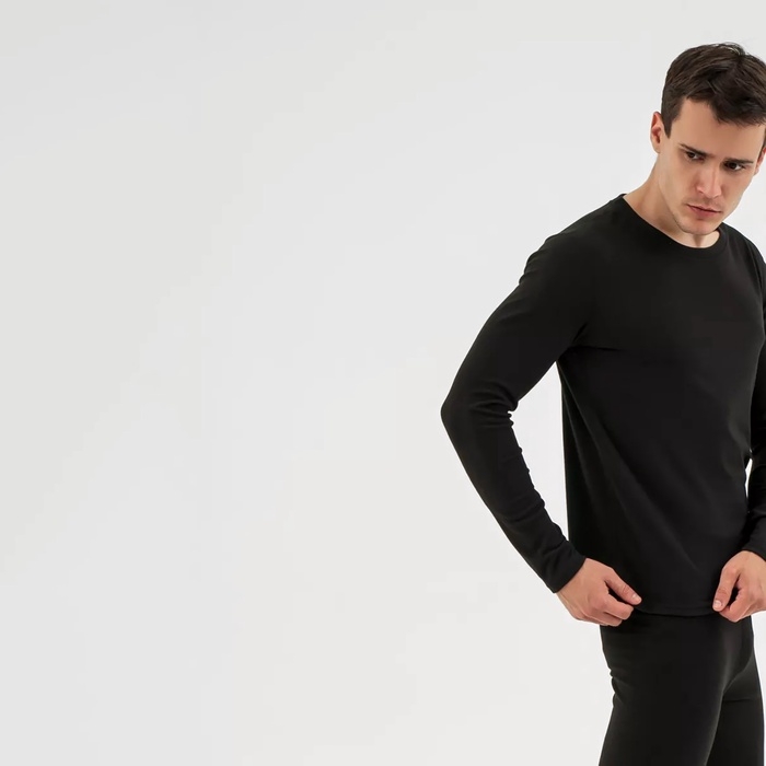 Термобельё мужское Resport, комплект: лонгслив, лосины, р. 46, цвет чёрный
