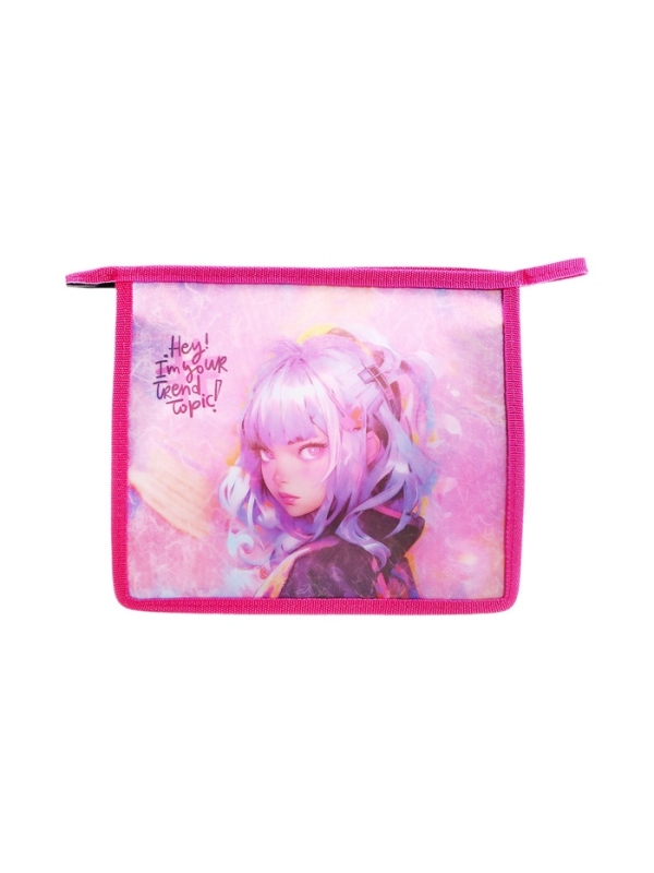 Папка для тетрадей А5, 243х200х80 мм, deVENTE "Hey Girl", молния сверху, пластик, для девочки