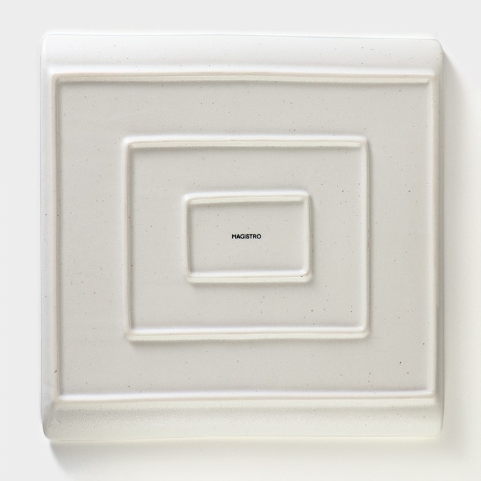 Блюдо фарфоровое для подачи Magistro Slate, 27,5&times;27,5 см, цвет белый