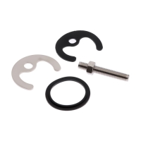 Смеситель для кухни "ЦС-СМ СМ511711", двухвентильный, гибкий излив, латунь, серый