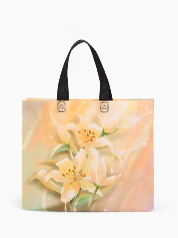 Сумка для покупок Цветы, 32*10*26. отд без молнии, розовый