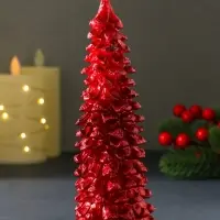 Свеча "Ель большая" 160х60 мм лак, красная