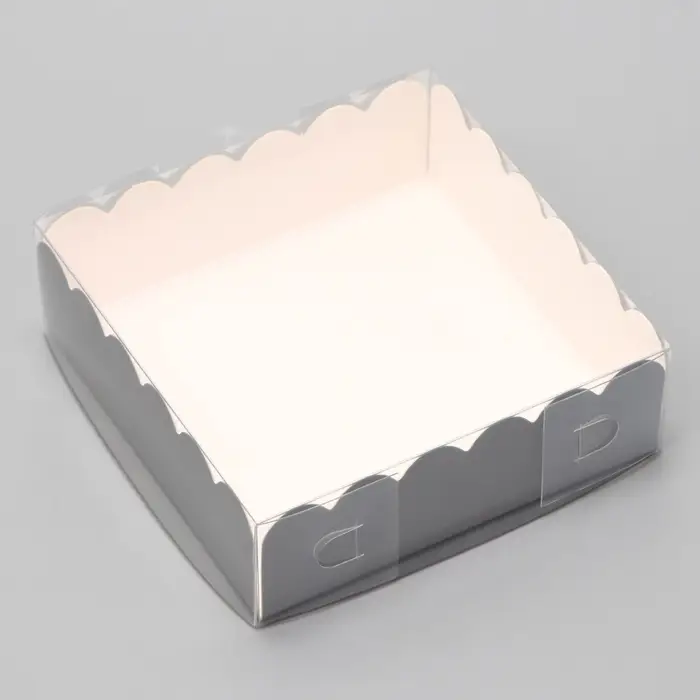 Коробка для печенья, серебряная, 9 х 9 х 3 см