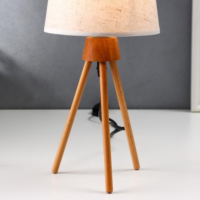 Настольная лампа с абажуром RISALUX &laquo;Лофт&raquo;, 16600/1WT Е27, 40 Вт, белый, 16&times;16&times;36.5 см