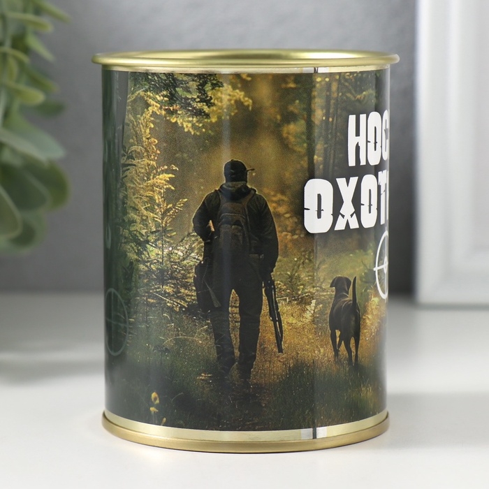 Подарочные носки в банке «Охотника», (внутри носки мужские, цвет чёрный) Подарочные носки в банке «Охотника», (внутри носки мужские, цвет чёрный)