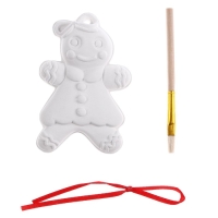 Новый год! Ёлочное украшение под раскраску &laquo;Печенька&raquo; с подвесом, кисть