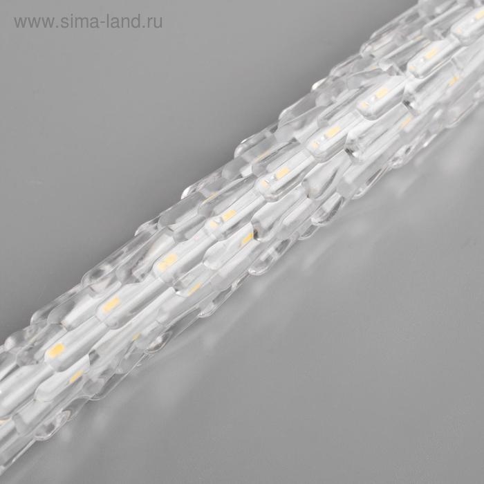 Гирлянда &laquo;Сосульки рифленые&raquo; 2.5 &times; 0.3 м, IP65, прозрачная нить, 192 LED, свечение жёлтое с эффектом стекания, 12 В
