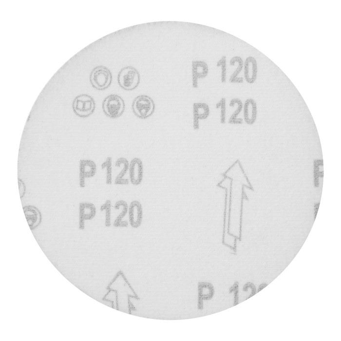 Круг абразивный шлифовальный под Круг абразивный шлифовальный под "липучку" ТУНДРА, 150 мм, Р120, 5 шт.