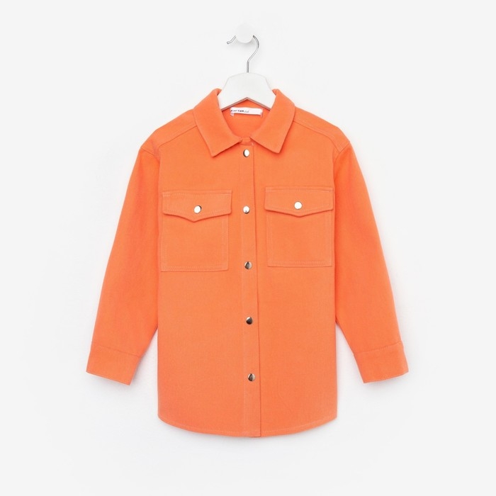 Рубашка для девочки джинсовая KAFTAN, размер 30 (98-104 см), цвет оранжевый